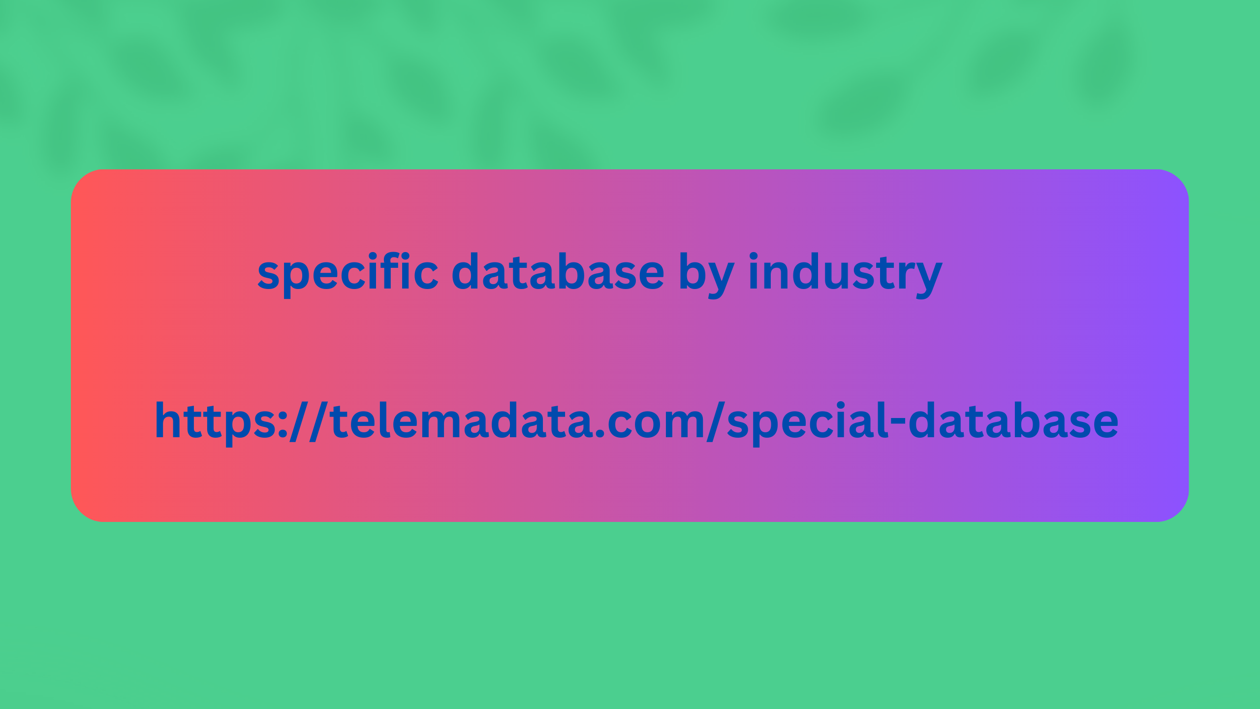 specific database by industry