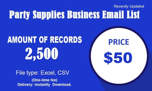 Party Supplies Email Analytics Data